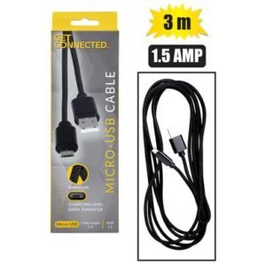 Usb cable micro usb 1.5 amp braided 3m