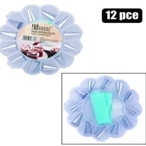 Icing-set piping bag 12pc nozzle ss