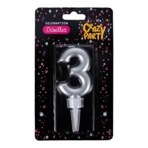 Candle birthday large foil number-3