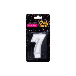 Candle birthday single number-7 silver