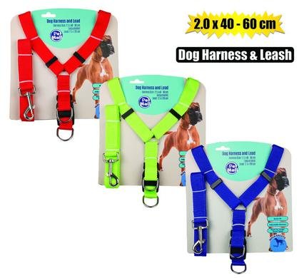 Pet dog harness + lead 2.5x40-60cm