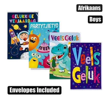 Card & envelope birthday - boy afr