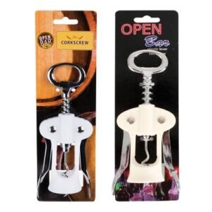 Corkscrew dbl-lever chr/white open bar
