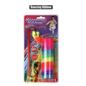 Neon rainbow dancing ribbon