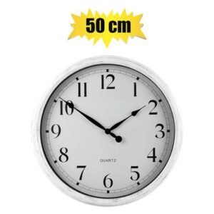 Clock wall qtz pl round distressed 50cm
