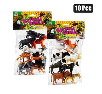 Animals assorted rubber 10pc