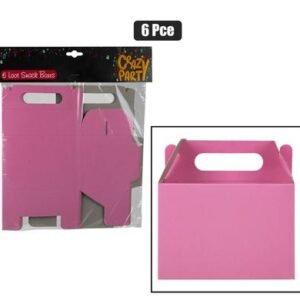 Party loot snack box 6pce pink