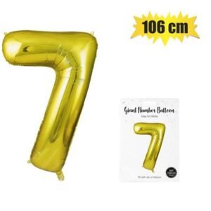 Balloon helium foil gold 7 102cm f-04