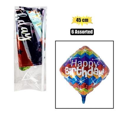 Balloon air fill w/stck shape b/day 45cm