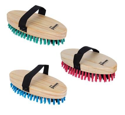 Scrubbing/polish brush wooden back