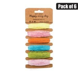 Paffia paper twine 6 asstd colors 5mmx5m