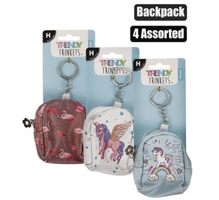 Keychain mini backpack flamingo/unicorn