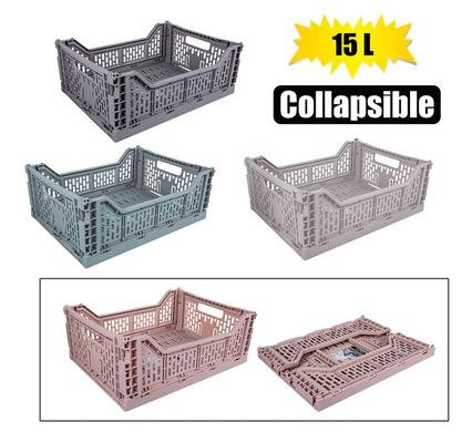 Basket pl collapsible 15l 40x30x14cm