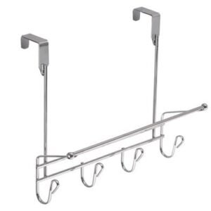 Hook hanger chrome w/bar+4-hook ovr door