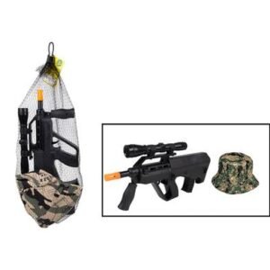 Gun rifle friction & military hat set