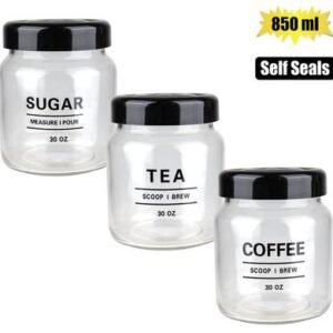Storage-jar gls sugar/tea/coffee 850ml