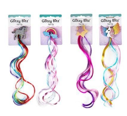 Hair clip with multi colour lock unicorn