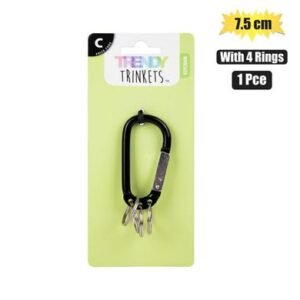 Keychain snap hook 1pc 7.5cm 4 rings