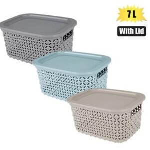 Basket pl pointy 22x29x16cm 7l w/lid
