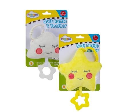 Baby soft rattle and teether