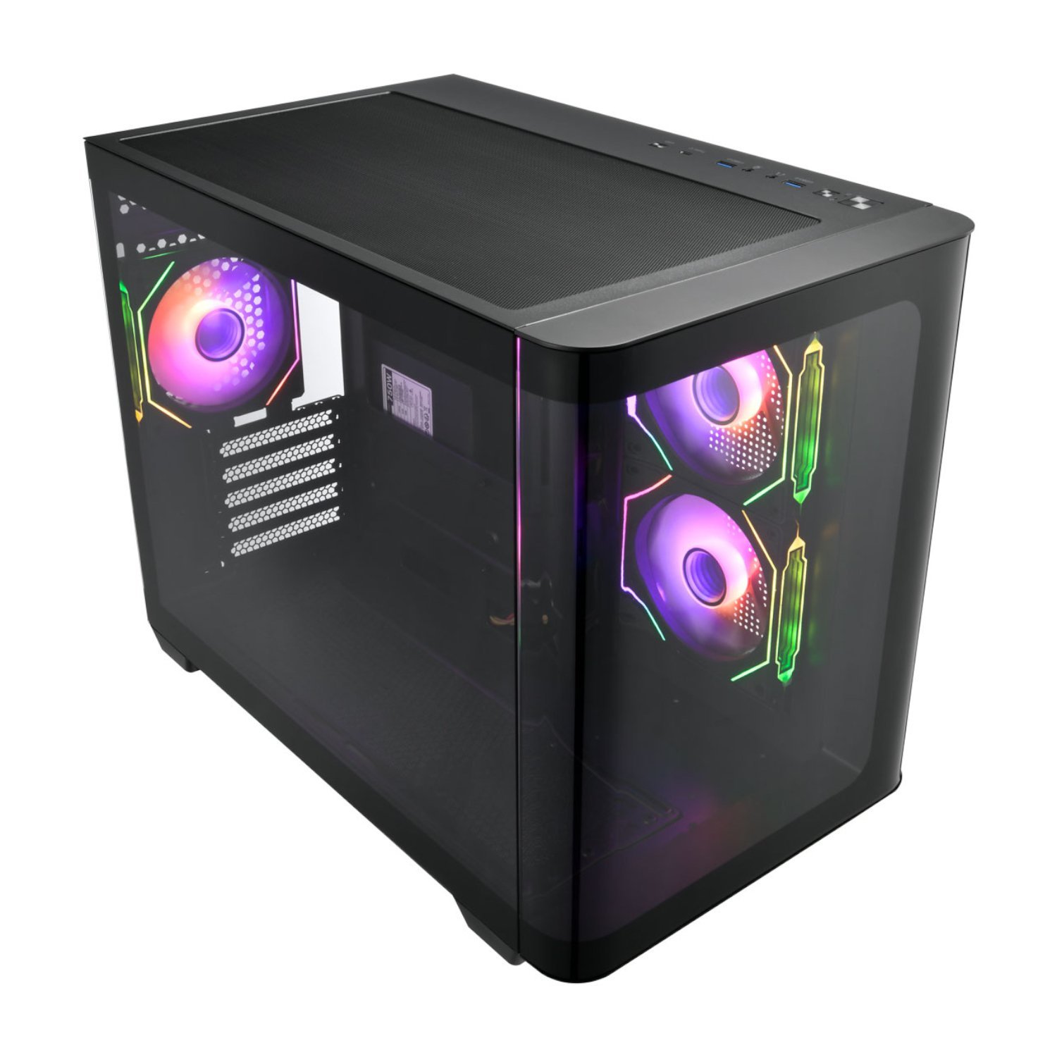 FSP S380 ARGB M-ATX Mid Tower Gaming Chassis - Black - Image 3