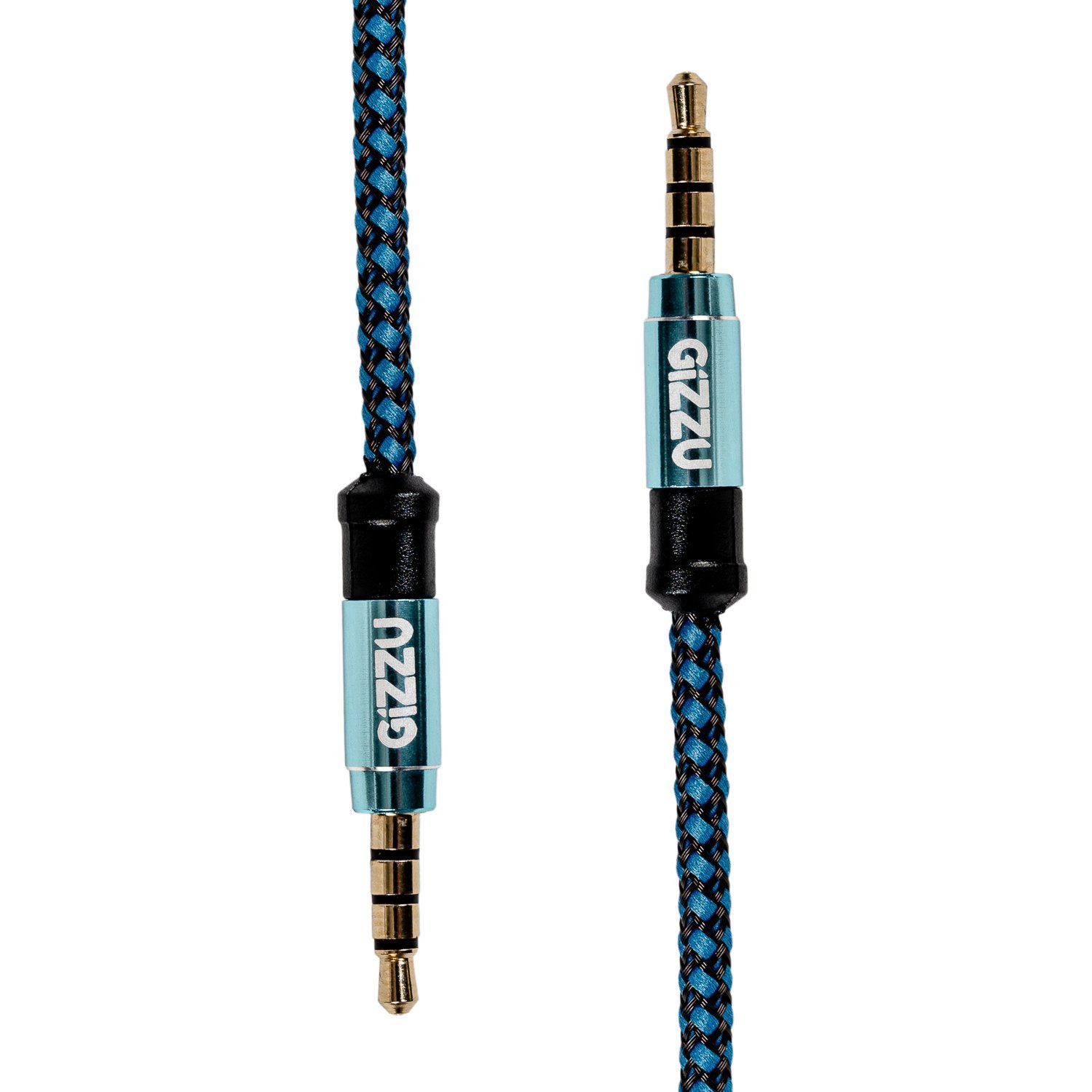 Gizzu 3.5mm AUX Cable 1.5m - Black/Blue - Image 2