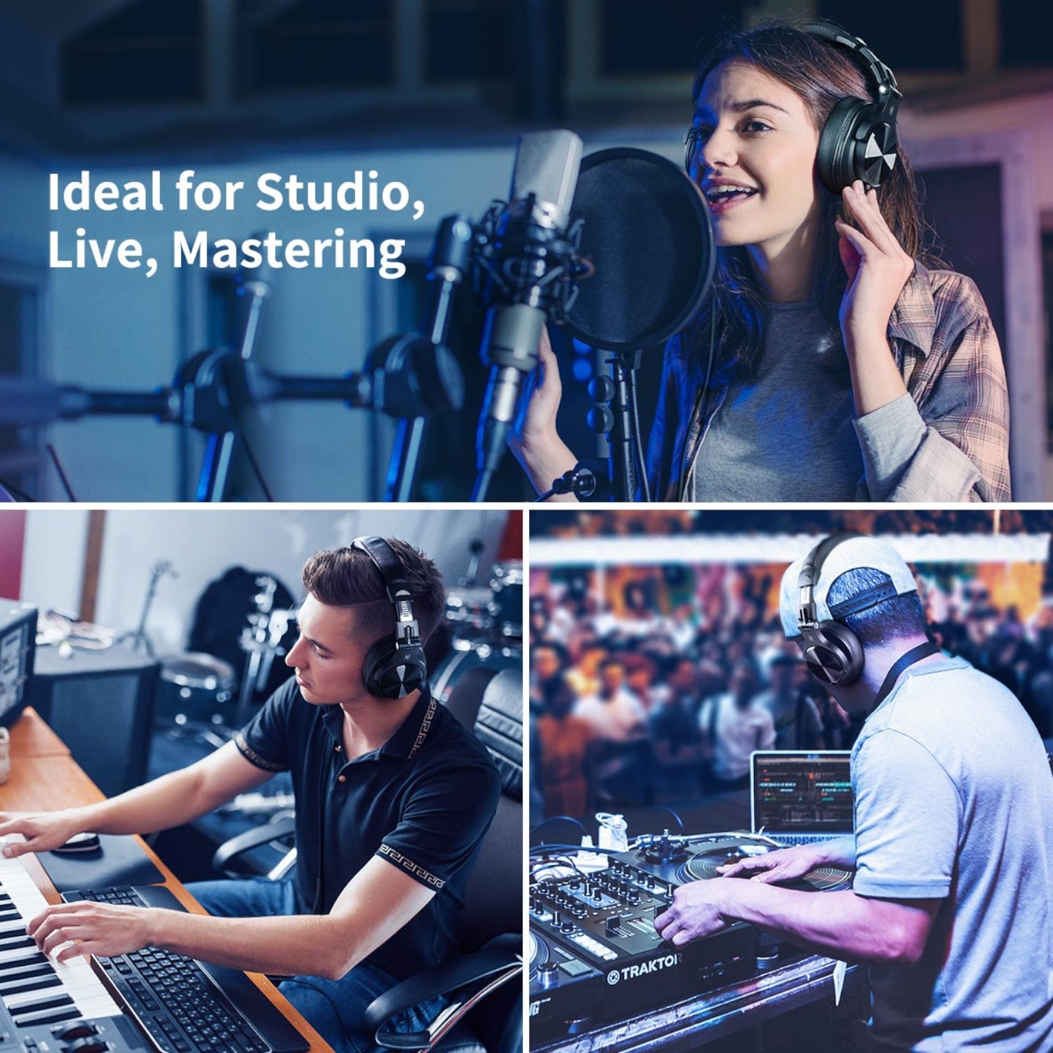 Oneodio Pro A71 Wired Headphones - Black - Image 3