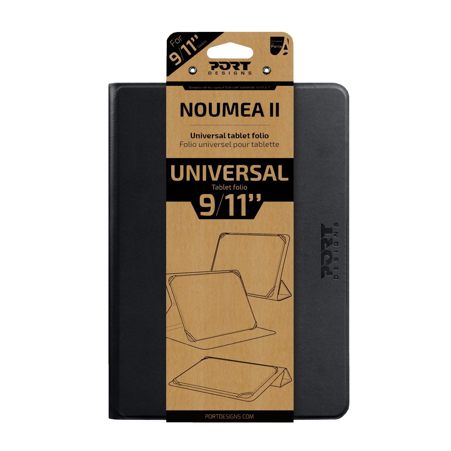 Port Designs Noumea II Universal 9/11" Tablet Folio – Black - Image 2
