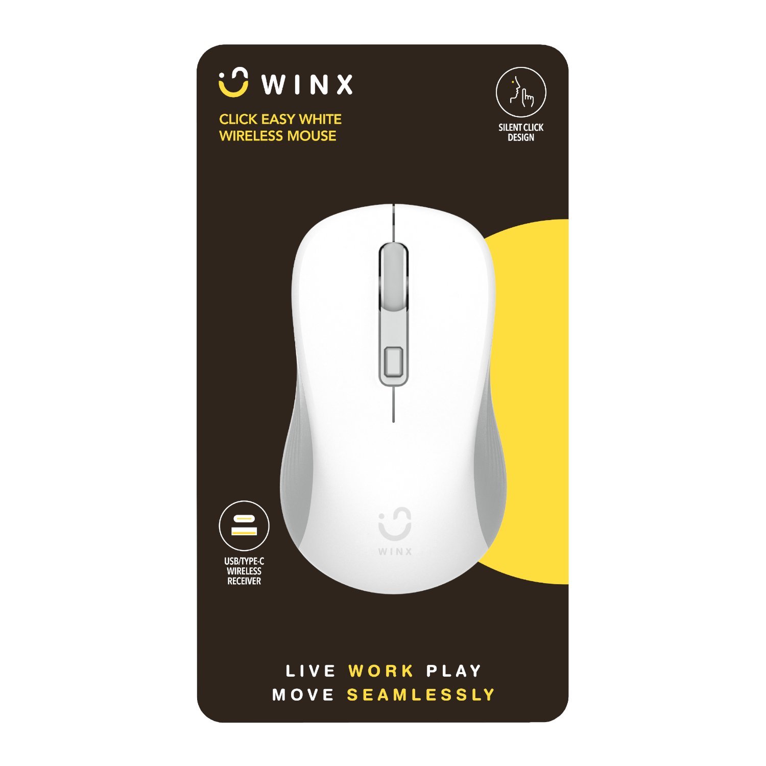 WINX CLICK Easy 1600DPI 2.4GHz Wireless Mouse - White - Image 3